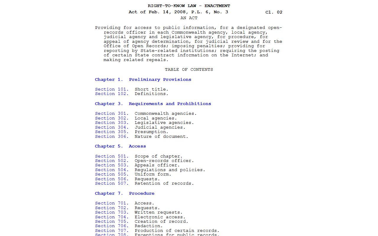 Wyoming County court records Pennsylvania Right-to-Know Law source