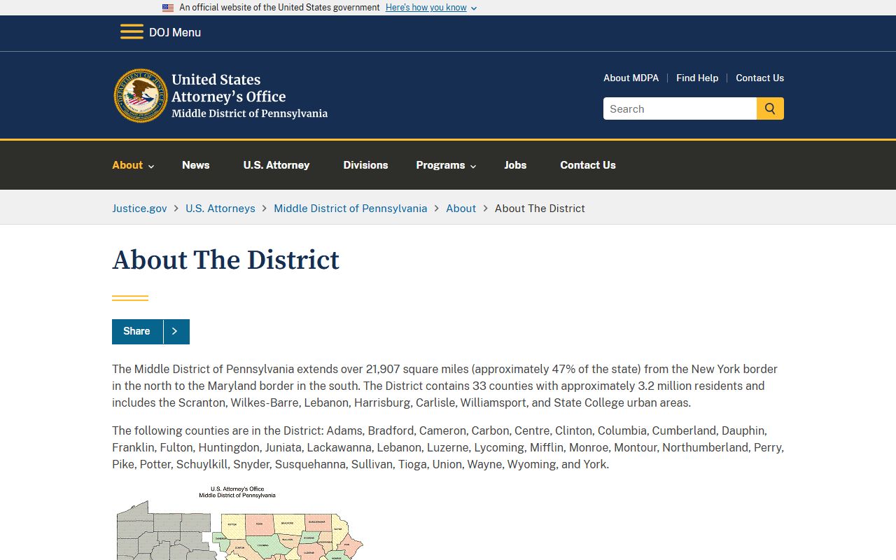 Wyoming County Court of Common Pleas federal prosecution context