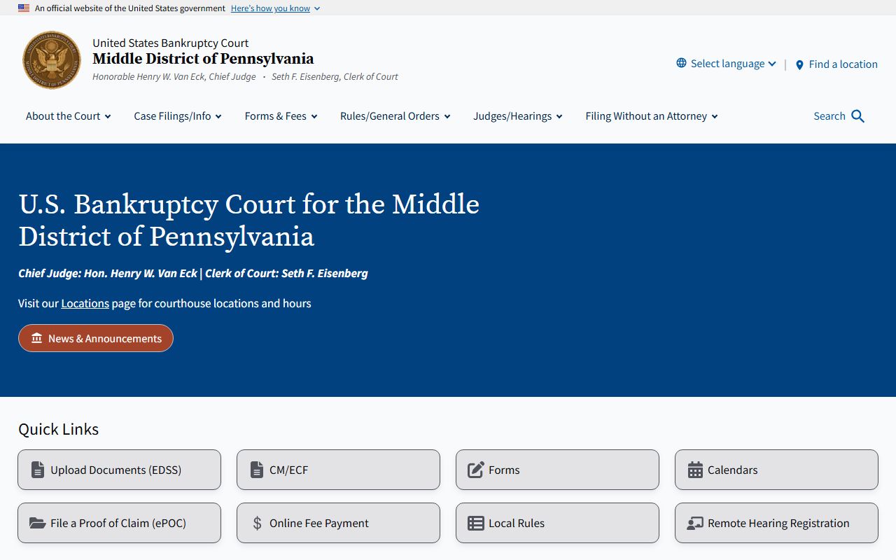 Wyoming County Court of Common Pleas bankruptcy court context