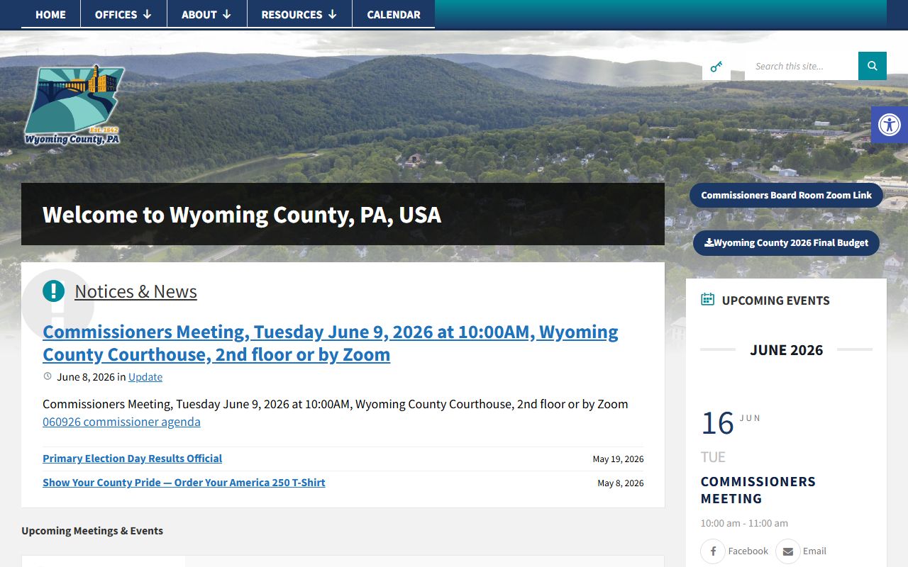 Wyoming County court records county government homepage