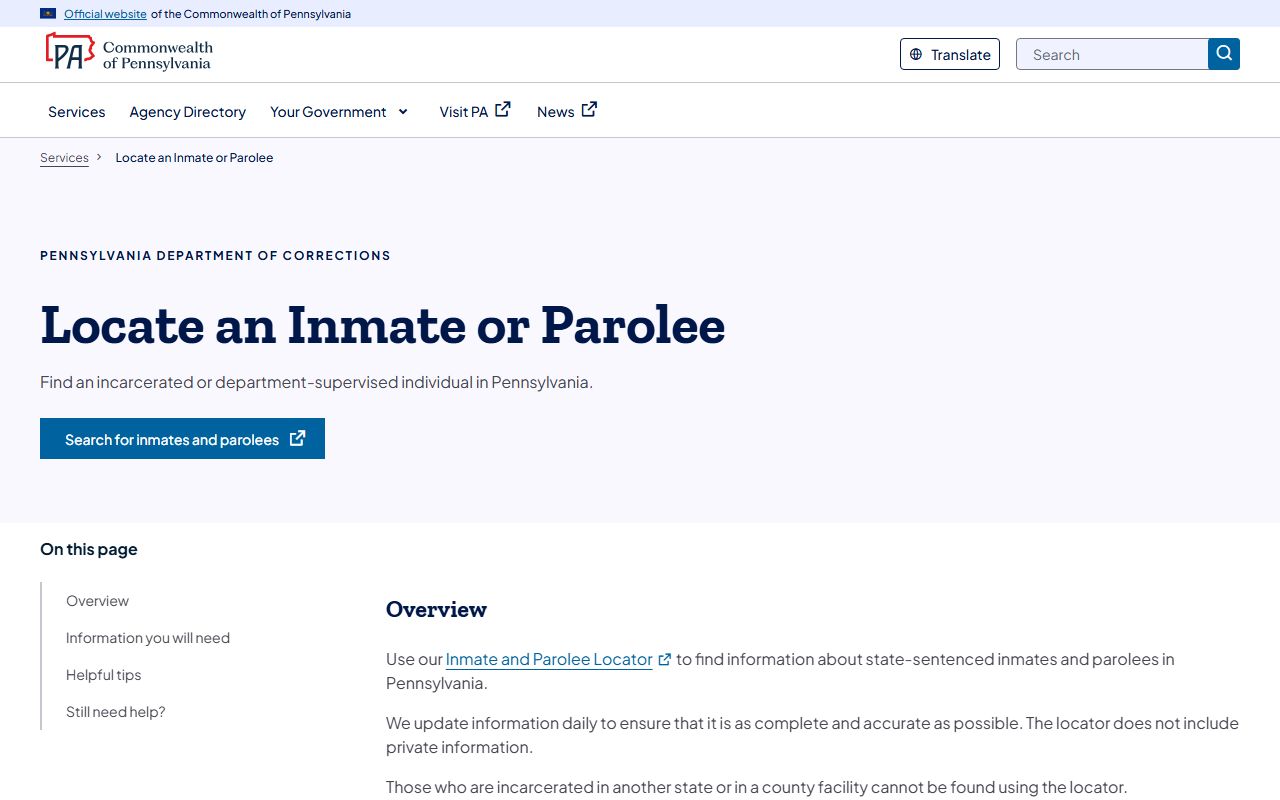 Wyoming County court records PA DOC inmate locator