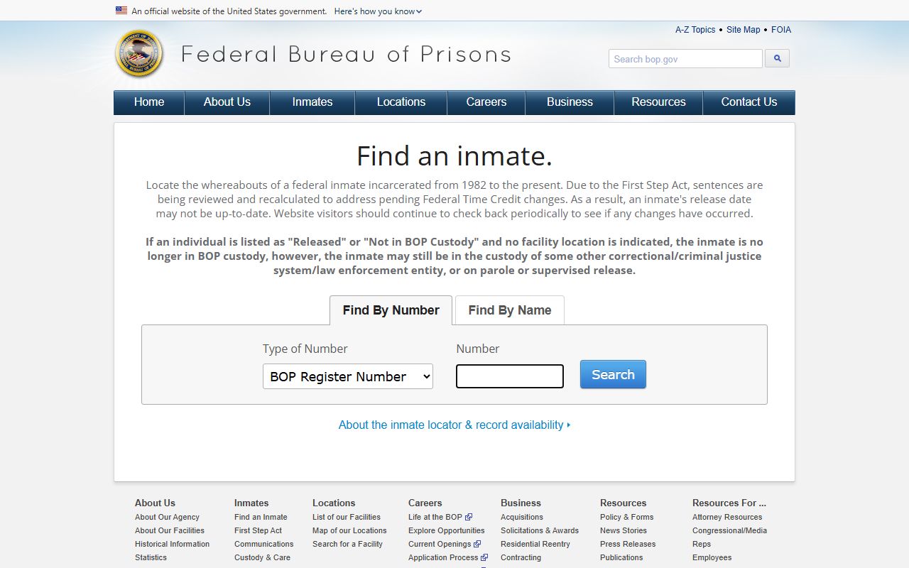 Wyoming County court records federal BOP inmate locator