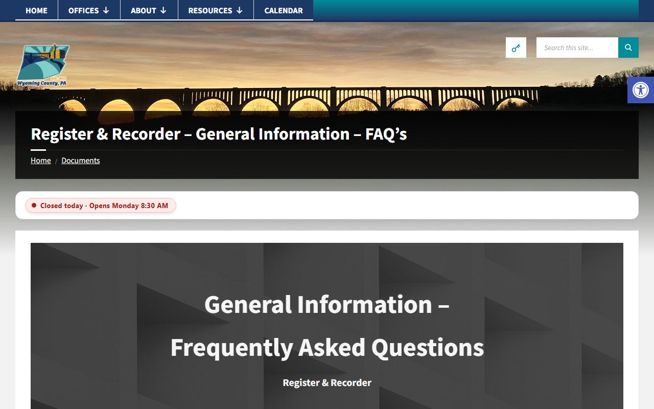 Wyoming County marriage and divorce records Register Recorder FAQ