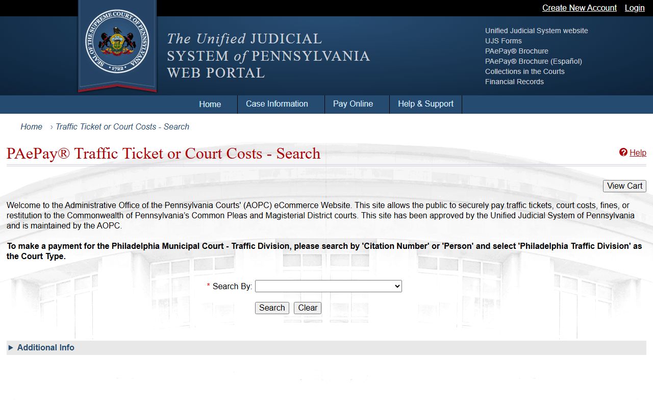 Wyoming County traffic court records PAePay citation search